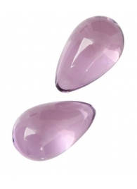 Нежно-розовые стеклянные вагинальные шарики в форме капелек - Sexus