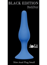 Синяя малая анальная пробка Slim Anal Plug Small - 10,5 см. - Lola Games