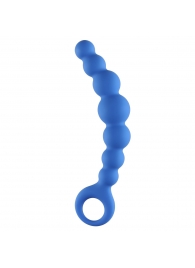 Синяя упругая анальная цепочка Flexible Wand - 18 см. - Lola Games