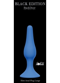 Синяя анальная пробка Slim Anal Plug Large - 12,5 см. - Lola Games