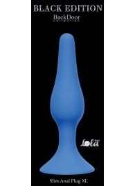 Синяя анальная пробка Slim Anal Plug XL - 15,5 см. - Lola Games