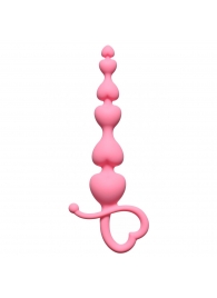 Розовая анальная цепочка Begginers Beads - 18 см. - Lola Games