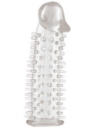 Прозрачная насадка на половой член с закрытой головкой и шипами - 12,5 см. - Toyfa Basic - в Москве купить с доставкой