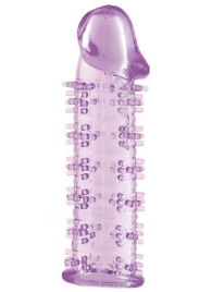 Гелевая фиолетовая насадка на фаллос с шипами - 12 см. - Toyfa Basic - в Москве купить с доставкой