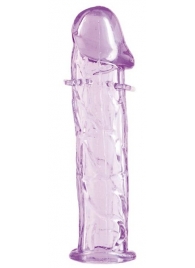 Гладкая фиолетовая насадка с усиками под головкой - 12,5 см. - Toyfa Basic - в Москве купить с доставкой