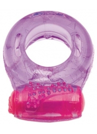 Фиолетовое эрекционное кольцо с виброэлементом в верхней части - Toyfa Basic - #SOTBIT_REGIONS_UF_V_REGION_NAME# купить с доставкой