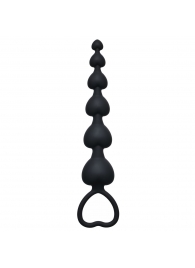 Чёрная анальная цепочка Heart s Beads Black - 18 см. - Lola toys