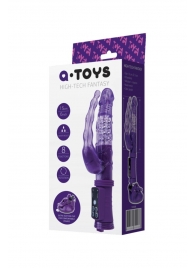 Фиолетовый анально-вагинальный вибратор на присоске A-toys - A-toys