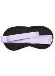 Чёрная маска на глаза Purple Black с фиолетовыми завязками - Пикантные штучки - купить с доставкой в Москве