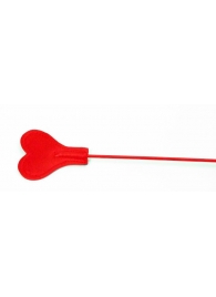 Красный стек со шлепком в виде сердца - 63,5 см. - БДСМ Арсенал - купить с доставкой в Москве