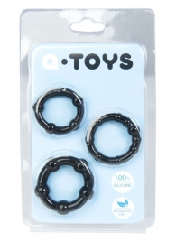 Набор из 3 чёрных эрекционных колец A-toys - A-toys - в Москве купить с доставкой