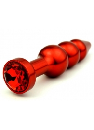 Красная анальная ёлочка с красным кристаллом - 11,2 см. - 4sexdreaM - купить с доставкой в Москве