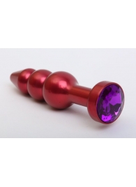 Красная анальная ёлочка с фиолетовым кристаллом - 11,2 см. - 4sexdreaM - купить с доставкой #SOTBIT_REGIONS_UF_V_REGION_NAME#