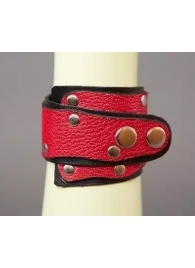 Красно-чёрный кожаный браслет «Треугольник» - Подиум - купить с доставкой в Москве
