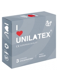 Презервативы с рёбрами Unilatex Ribbed - 3 шт. - Unilatex - купить с доставкой в Москве