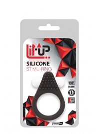 Чёрное эрекционное кольцо LIT-UP SILICONE STIMU RING 1 BLACK - Dream Toys - в Москве купить с доставкой