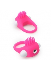 Розовое эрекционное кольцо с щеточкой LIT-UP SILICONE STIMU RING 5 - Dream Toys - в Москве купить с доставкой