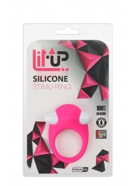 Розовое эрекционное кольцо LIT-UP SILICONE STIMU RING 6 - Dream Toys - в Москве купить с доставкой
