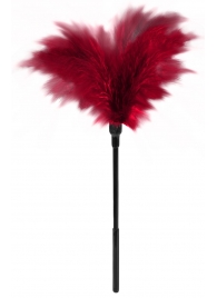 Пластиковая метелочка с красными пёрышками Small Feather Tickler - 32 см. - Blush Novelties - купить с доставкой в Москве