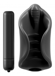 Чёрный мастурбатор Vibrating Silicone Stimulator с вибрацией - Pipedream - в Москве купить с доставкой