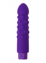 Фиолетовый вибратор с шишечками - 17 см. - A-toys