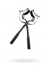 Чёрный бондажный комплект Romfun Sex Harness Bondage на сбруе - Romfun - купить с доставкой в Москве