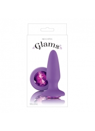 Фиолетовая анальная пробка с фиолетовым кристаллом Glams Purple Gem - 10,4 см. - NS Novelties - купить с доставкой в Москве