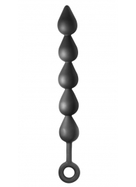 Чёрная анальная цепочка Black Edition Anal Super Beads - 40 см. - Lola toys
