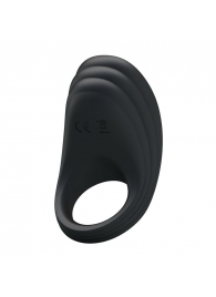Чёрное перезаряжаемое эрекционное кольцо с вибрацией - Baile - в Москве купить с доставкой