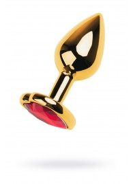 Золотистая анальная пробка с кристаллом-сердцем - 7,5 см. - ToyFa - купить с доставкой #SOTBIT_REGIONS_UF_V_REGION_NAME#