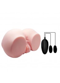 Телесный мастурбатор с двумя любовными тоннелями и вибрацией - Baile - в Москве купить с доставкой