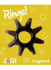 Чёрное эрекционное кольцо Rings Cogweel - Lola Games - в Москве купить с доставкой