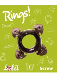 Чёрное эрекционное кольцо Rings Screw - Lola Games - в Москве купить с доставкой