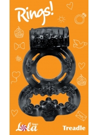 Чёрное эрекционное кольцо Rings Treadle с подхватом - Lola Games - в Москве купить с доставкой