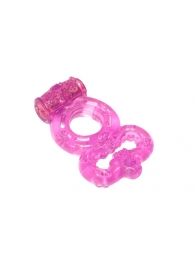 Розовое эрекционное кольцо Rings Treadle с подхватом - Lola Games - в Москве купить с доставкой