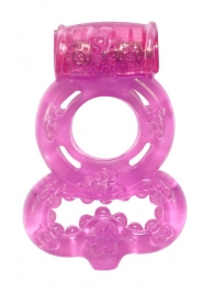 Розовое эрекционное кольцо Rings Treadle с подхватом - Lola Games - в Москве купить с доставкой