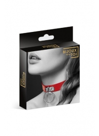 Красный узенький чокер с кольцом - Bijoux Pour Toi - купить с доставкой в Москве