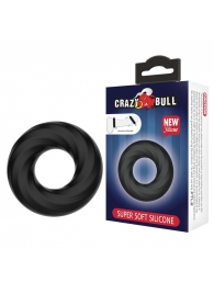 Чёрное эластичное эрекционное кольцо Super Soft - Baile - в Москве купить с доставкой
