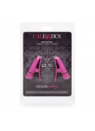 Розовые зажимы на соски с вибрацией Nipple Play Nipplettes - California Exotic Novelties - купить с доставкой в Москве