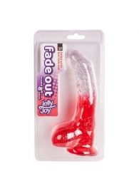 Красный фаллоимитатор с прозрачной верхней частью JELLY JOY FADE OUT DONG 8INCH - 20 см. - Dream Toys