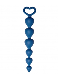 Синяя анальная цепочка Heart Ray - 17,5 см. - Le Frivole