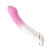 Бело-розовый изогнутый силиконовый вибромассажер - 18,7 см. - Silicone Toys