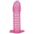 Гелевая розовая насадка с шипами - 12 см. - Toyfa Basic - в Москве купить с доставкой