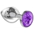 Малая серебристая анальная пробка Diamond Purple Sparkle Small с фиолетовым кристаллом - 7 см. - Lola Games - купить с доставкой в Москве