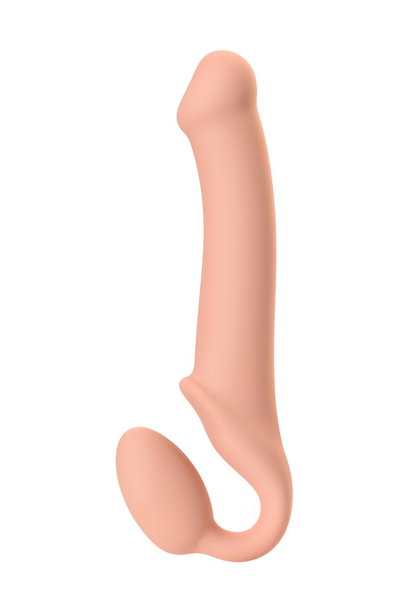Телесный безремневой страпон Silicone Bendable Strap-On L - Strap-on-me -  купить в Москве по цене 6170 в интернет-магазине Orgasmix