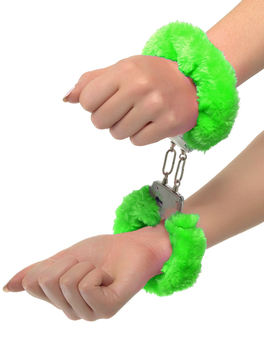 Наручники металлические Pipedream Furry Cuffs с мехом, черные PD3804-23/380423 - PipeDream - Наручники - Купить