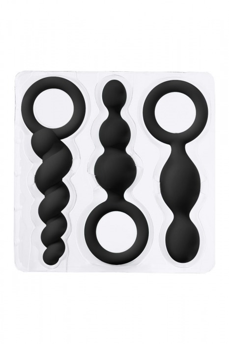 Набор анальных плагов Satisfyer, чёрный, 13,5/13,5/14см - Satisfyer