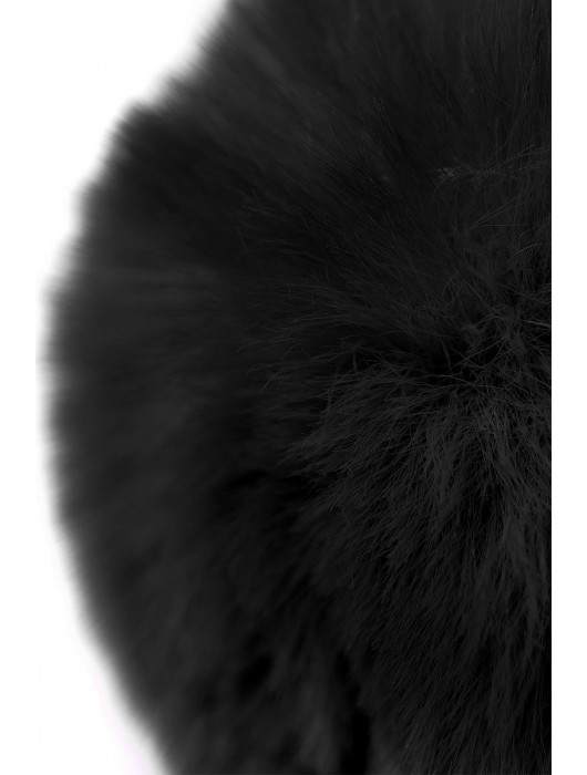 Серебристая анальная втулка TOYFA Metal с черным хвостиком - ToyFa - купить с доставкой в Москве