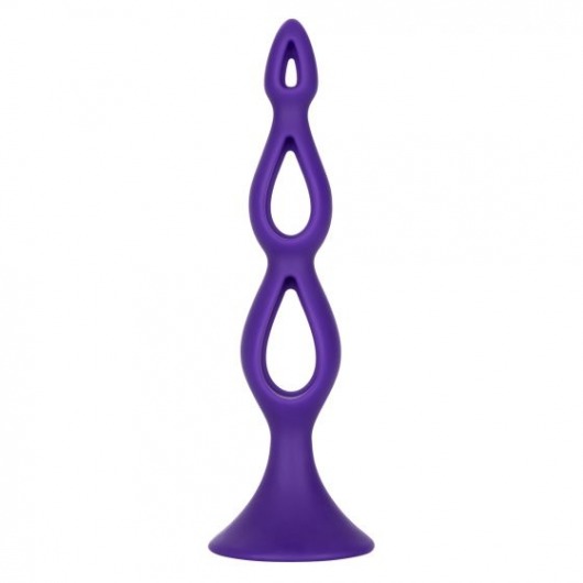 Фиолетовая анальная елочка Silicone Triple Probe - 14,5 см. - California Exotic Novelties