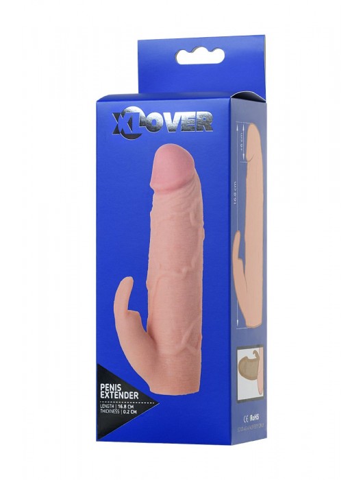 Телесная насадка Toyfa XLover для увеличения размера - 16,8 см. - ToyFa - в Москве купить с доставкой